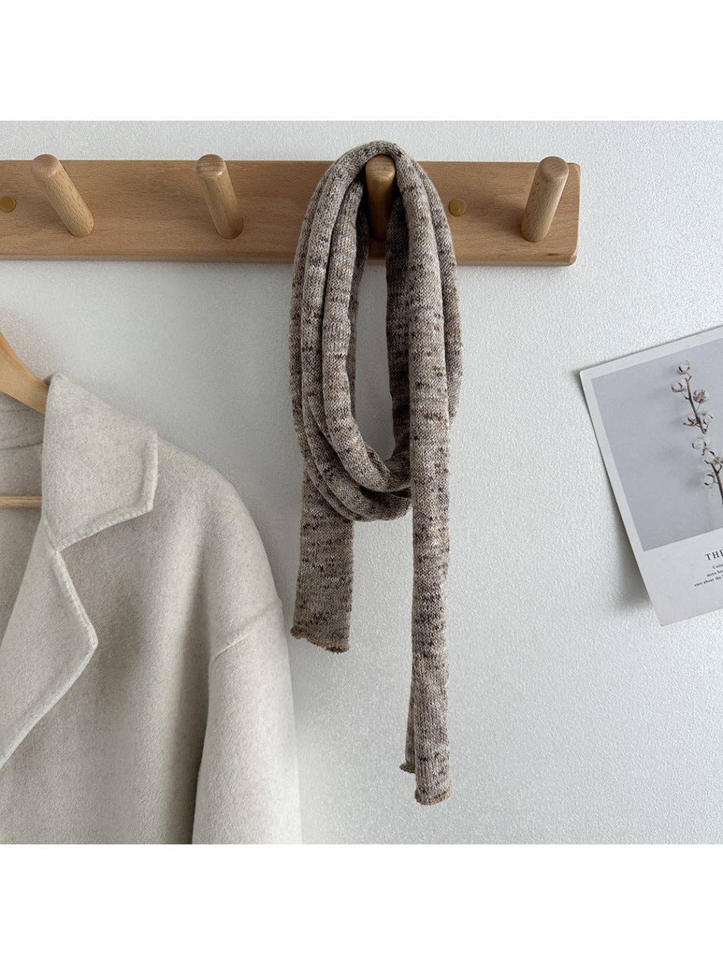 Long Narrow Scarf with Starry Print