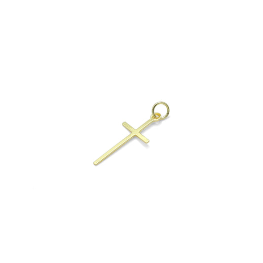 Thin Long Gold Cross Charm
