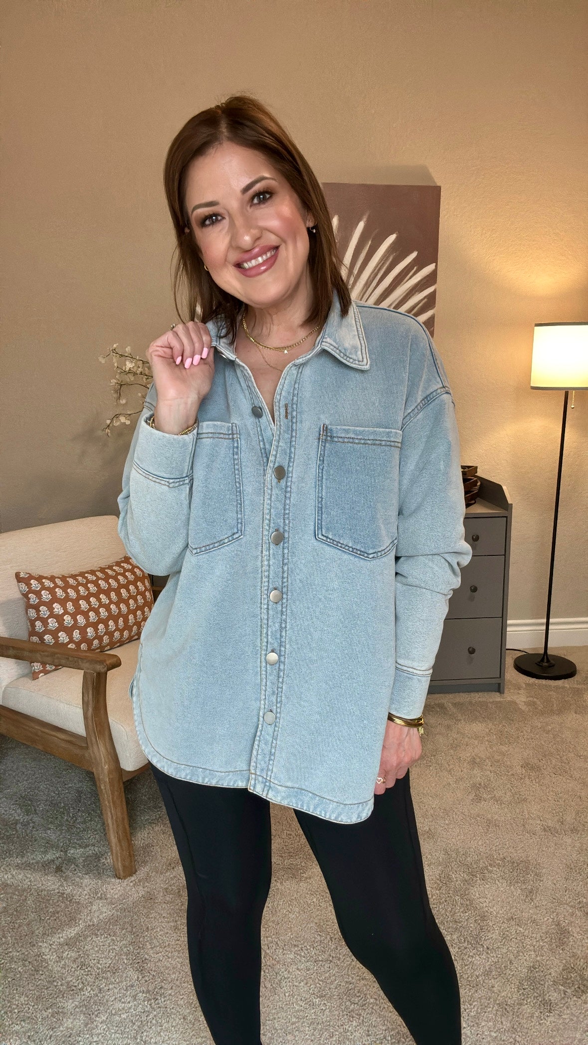 Micah French Terry Denim Shacket