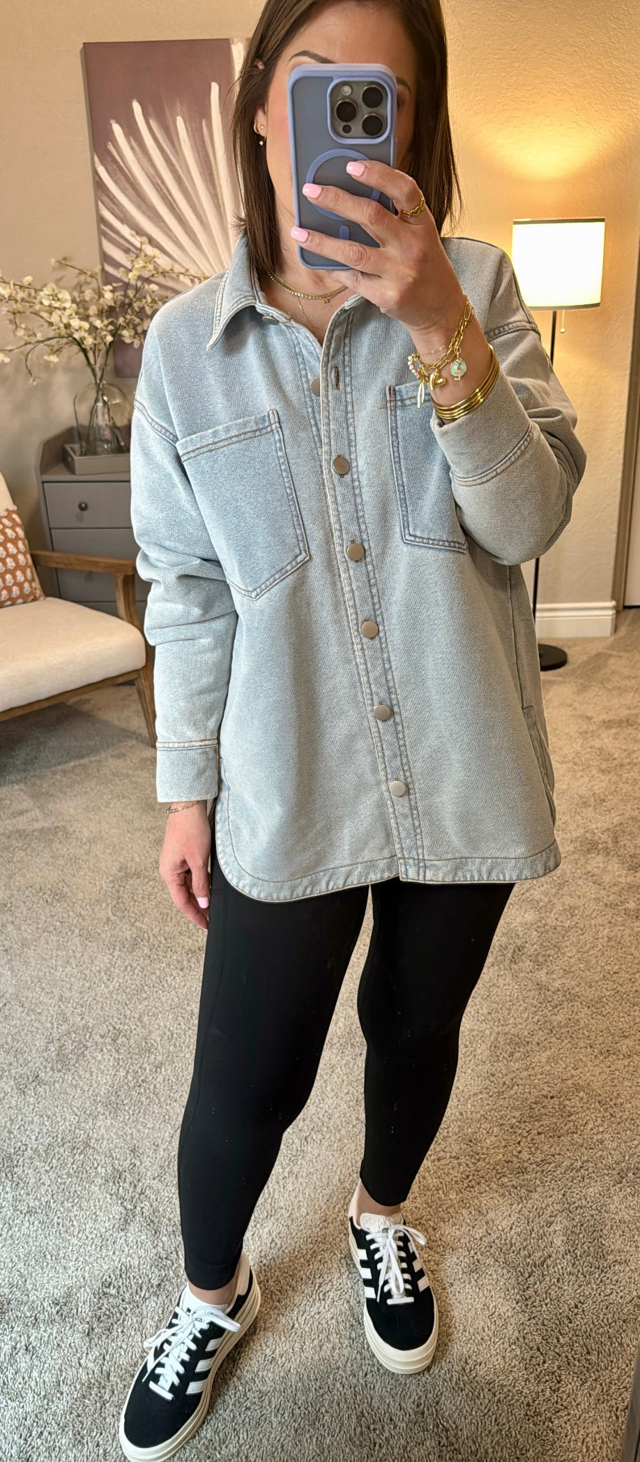 Micah French Terry Denim Shacket