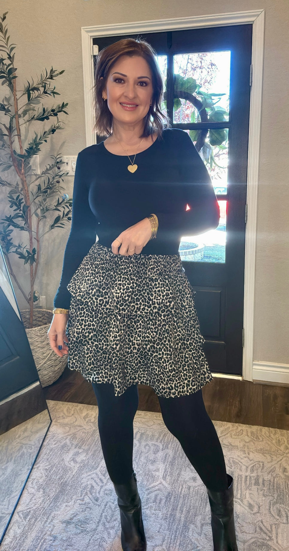 Lizzie Leopard Print Skirt/FINAL SALE