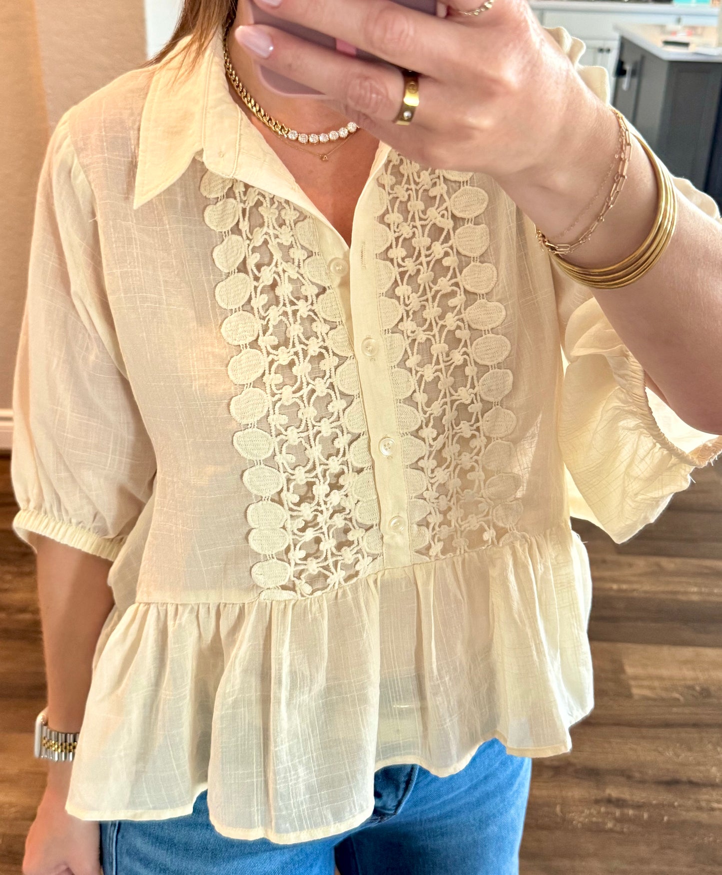 Mae Lace Trimmed Blouse