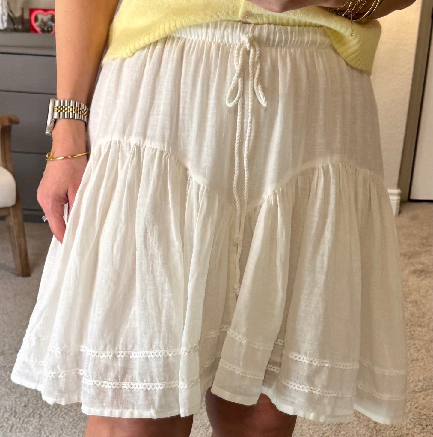Livy Lace Trim Skirt