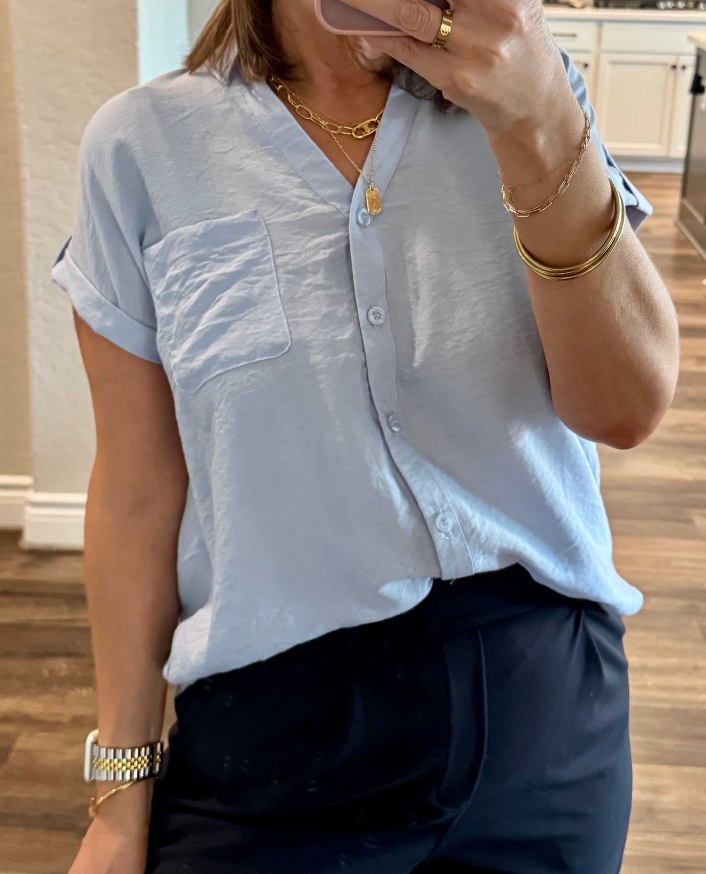 Beth Short Sleeve Button Down Shirt