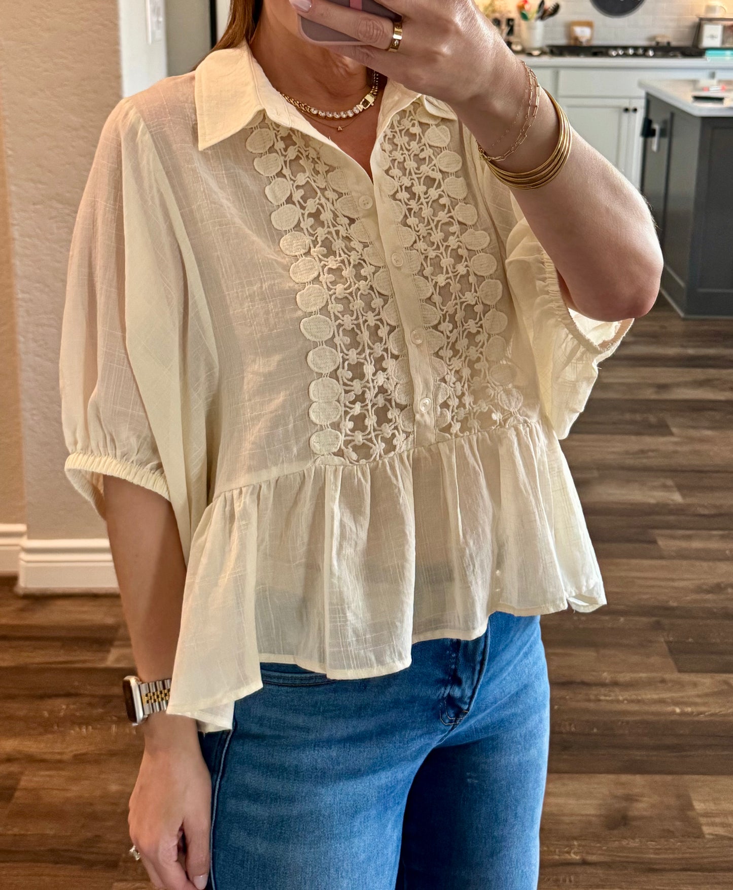 Mae Lace Trimmed Blouse