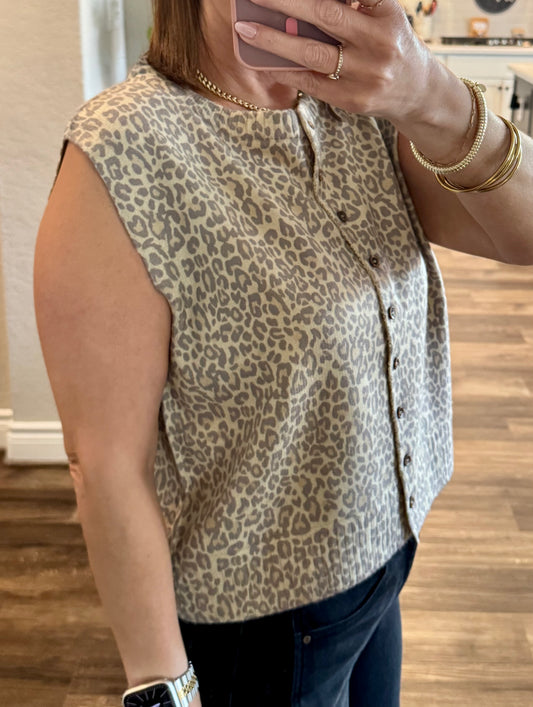 Savanna Leopard Print Vest Top