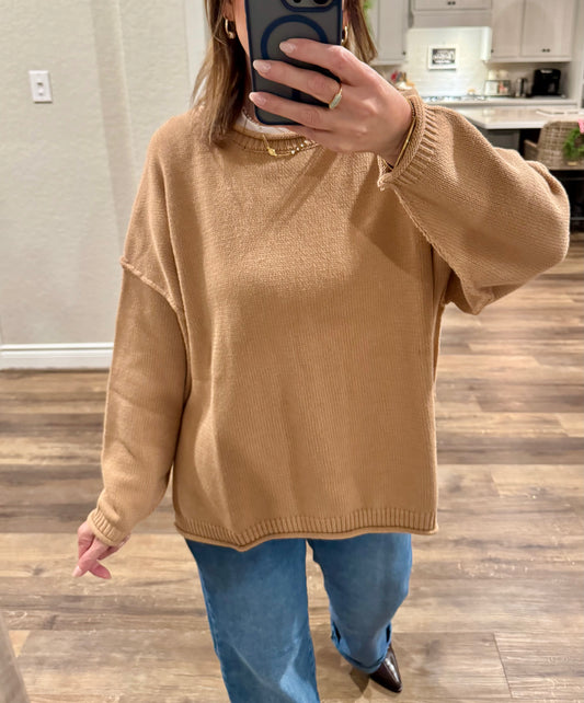 Stone Raw Edge Sweater