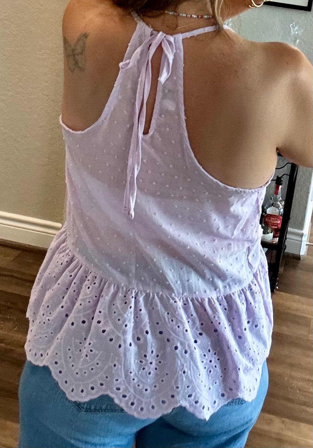 Harper Peplum Halter Top/Lavender/FINAL SALE