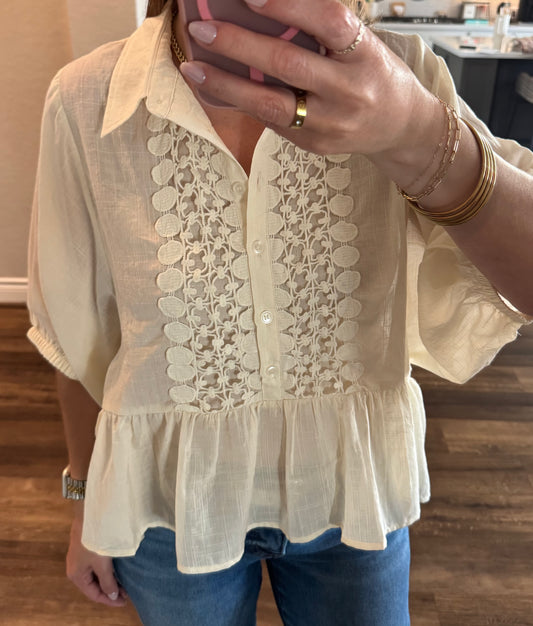 Mae Lace Trimmed Blouse