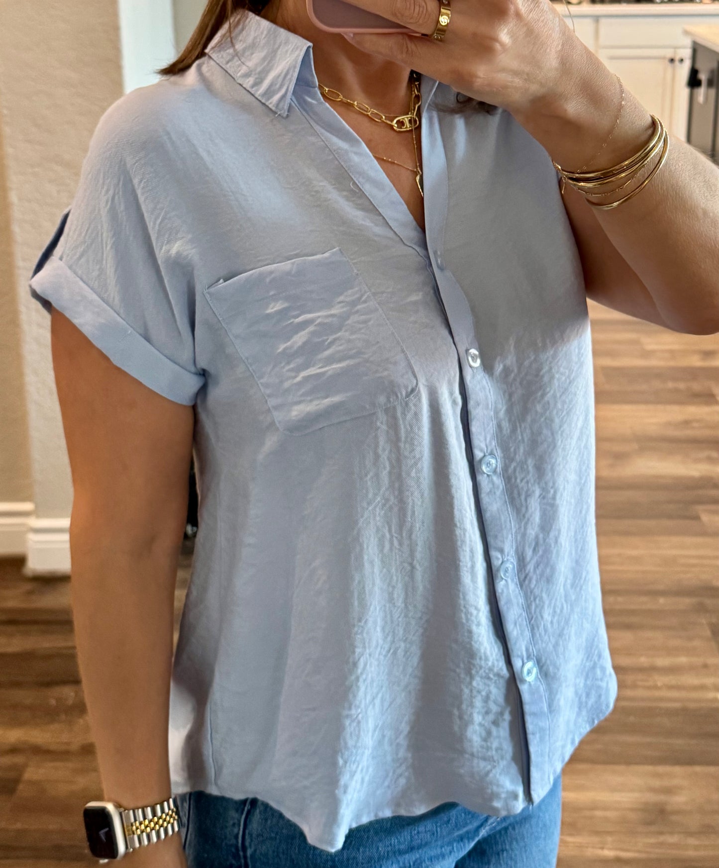 Beth Short Sleeve Button Down Shirt