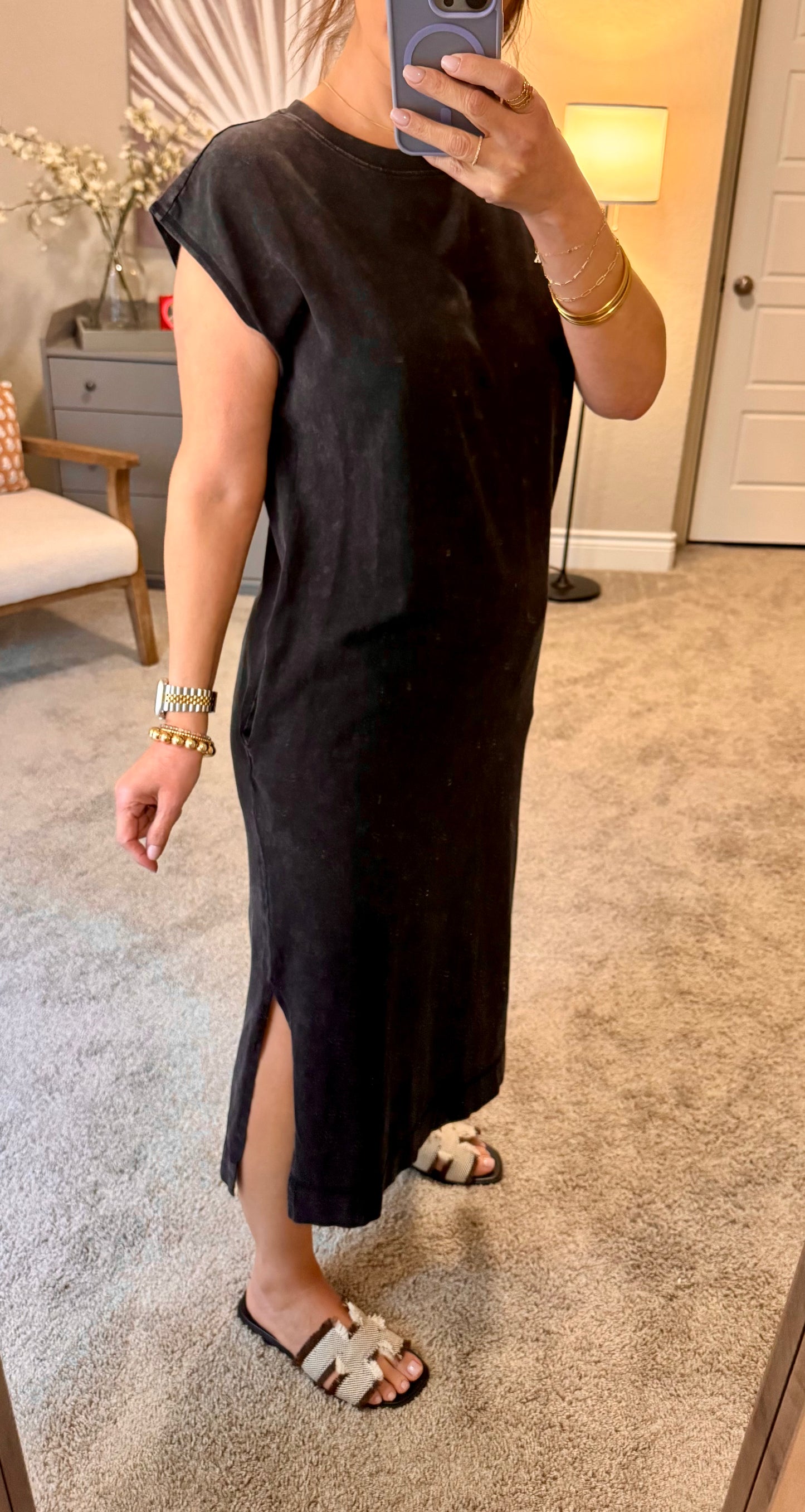 Tessa Sleeveless Midi Dress/Black/FINAL SALE