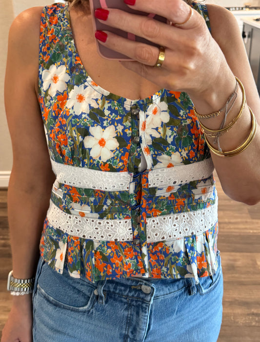 Laney Floral Sleeveless Top/FINAL SALE