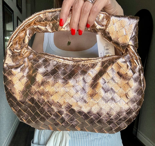 Basket Weave Hobo Handbag