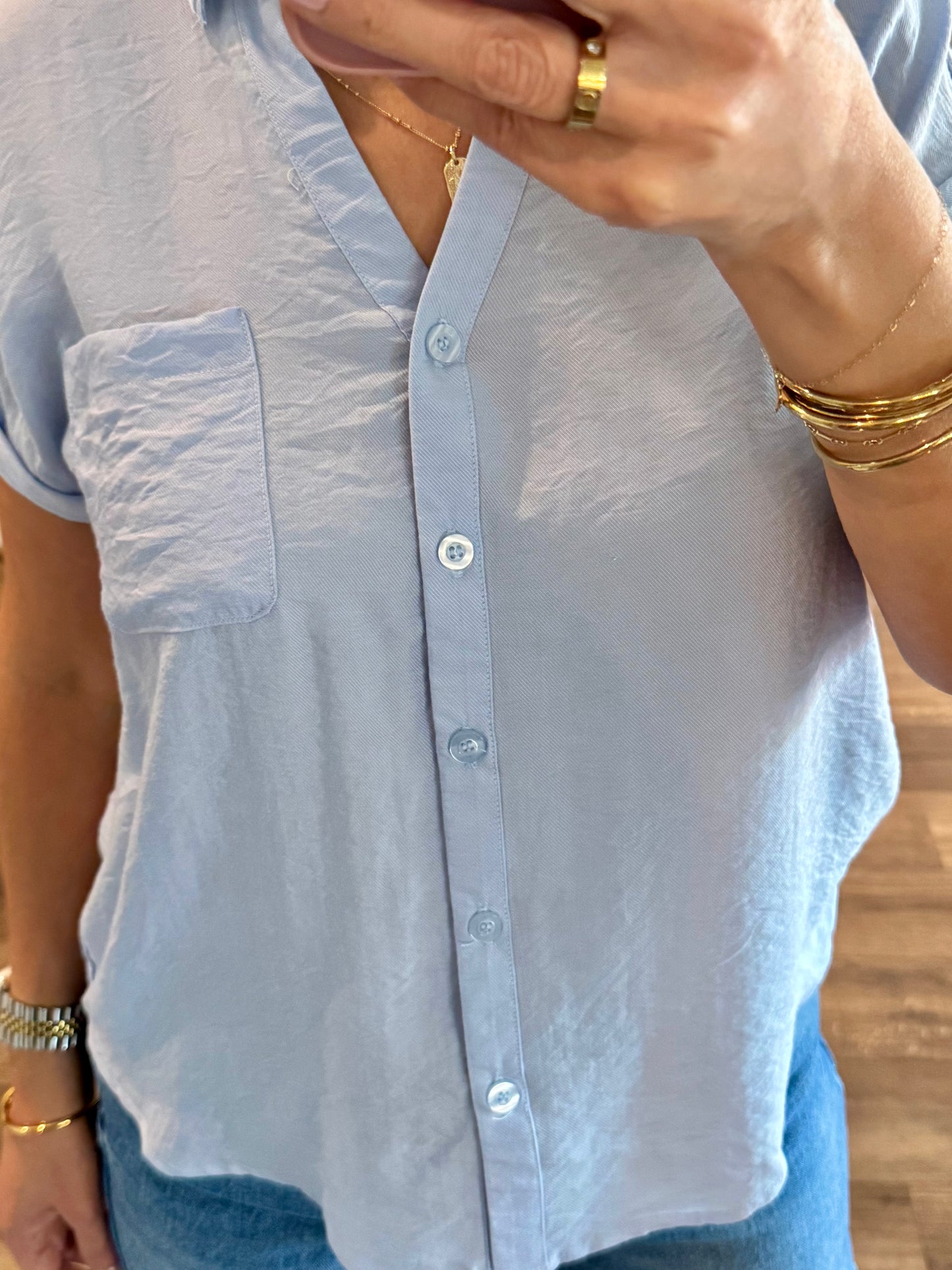 Beth Short Sleeve Button Down Shirt