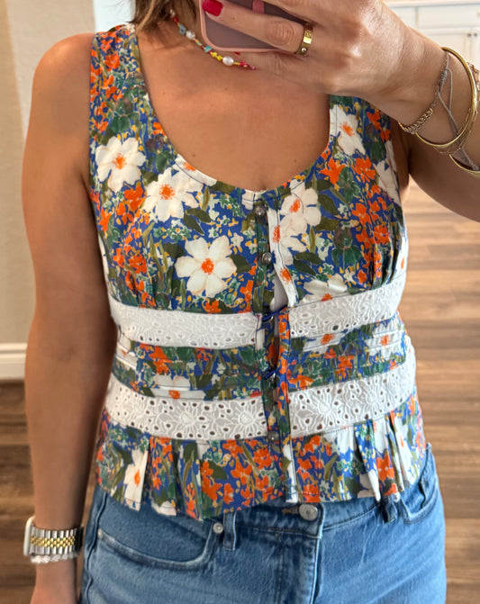 Laney Floral Sleeveless Top/FINAL SALE