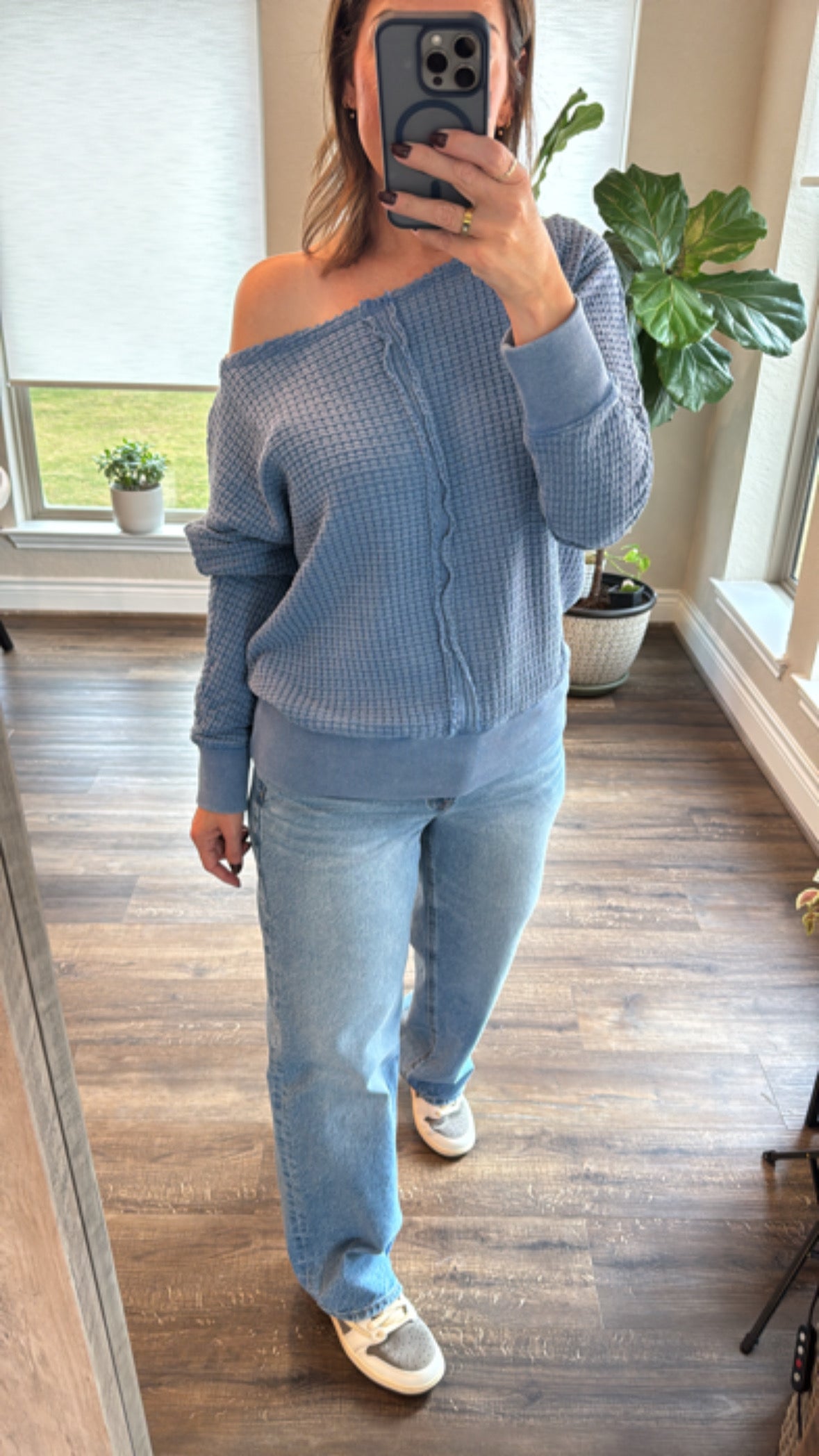 Colette Waffle Boat Neck Sweater