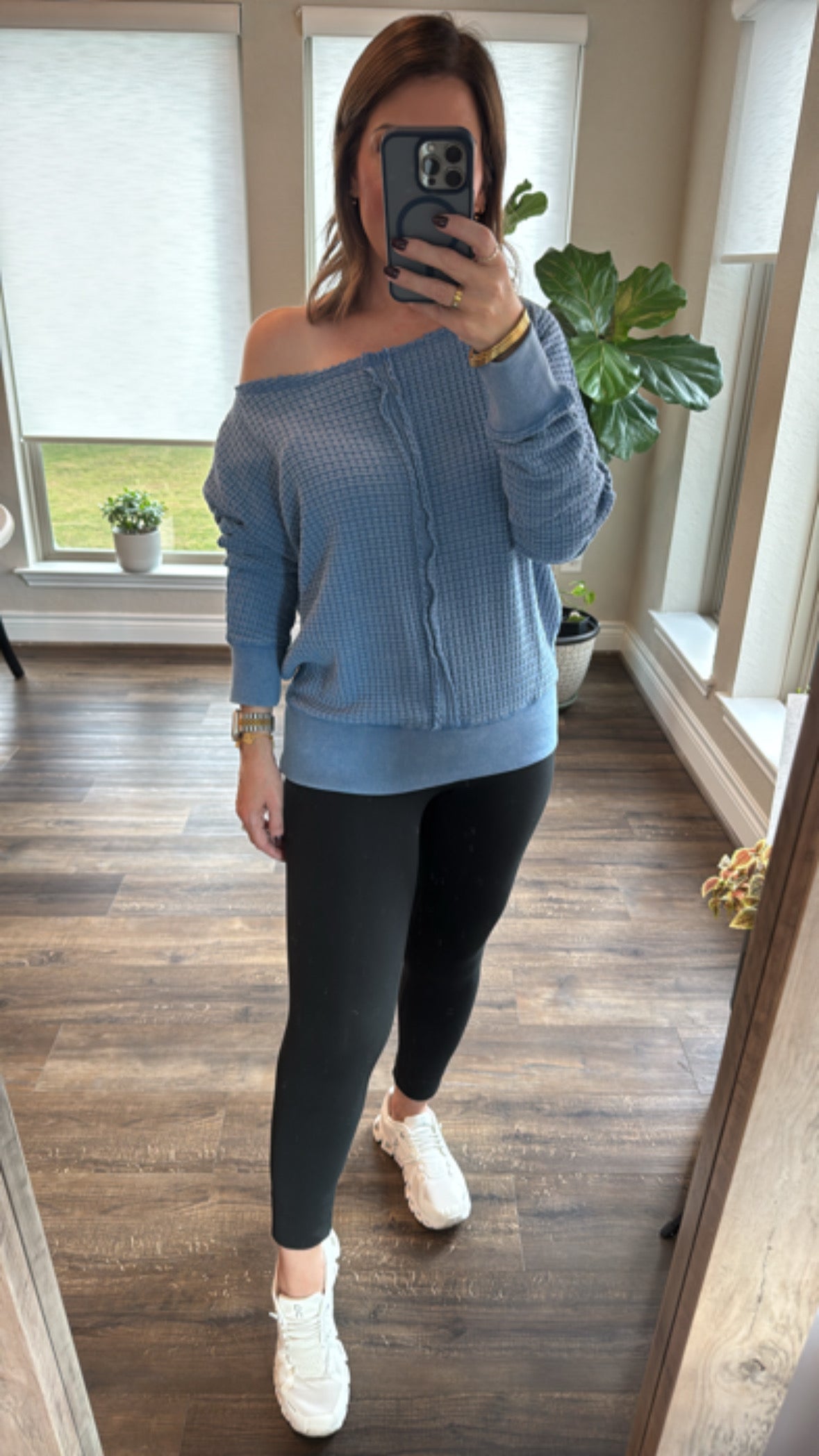 Colette Waffle Boat Neck Sweater