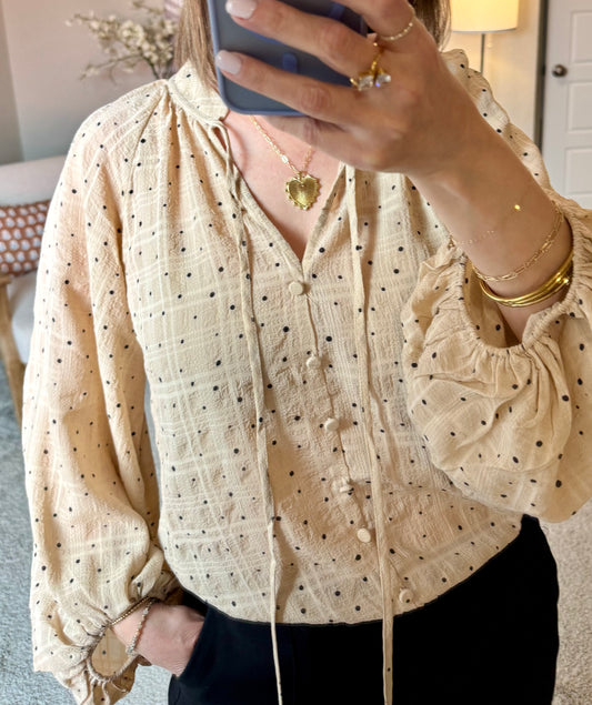 Simply Spotted Polka Dot Blouse/FINAL SALE
