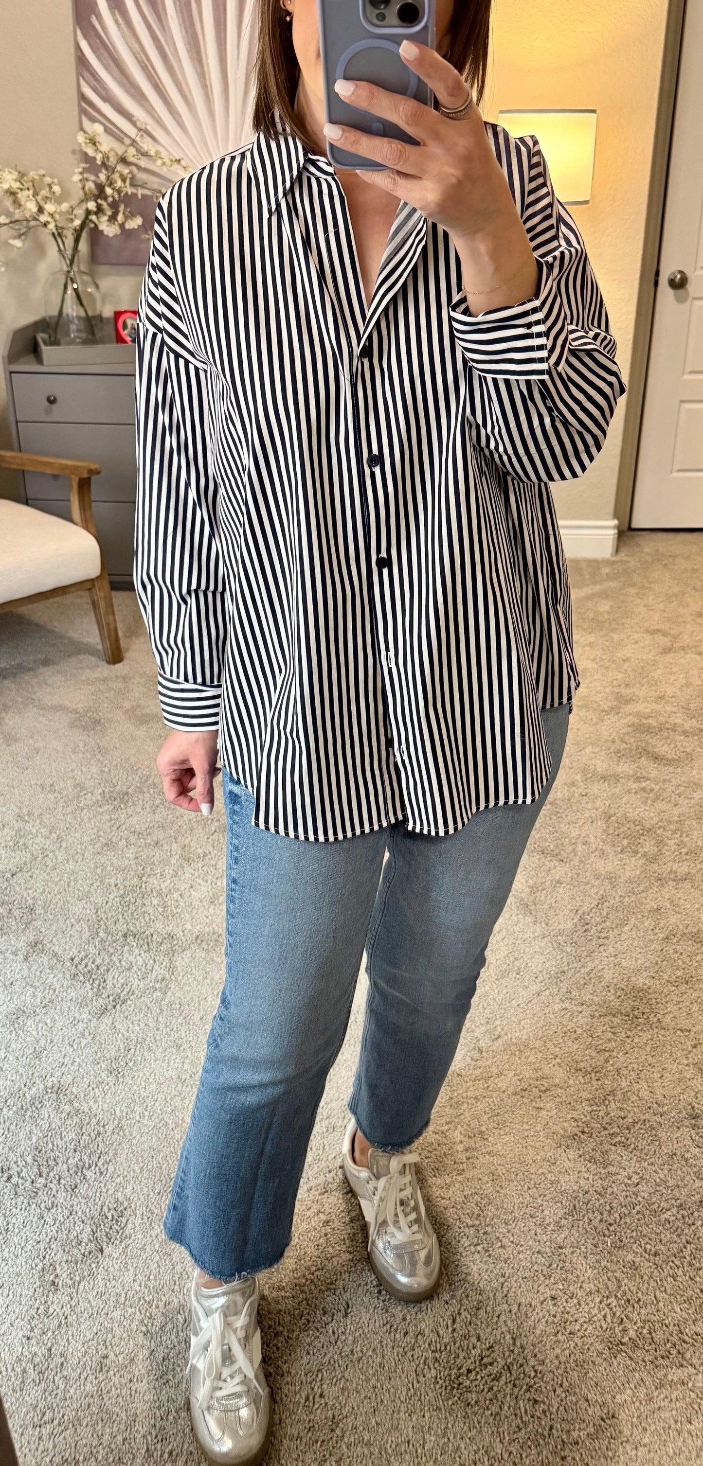 Theo Poplin Button Down Shirt/Striped