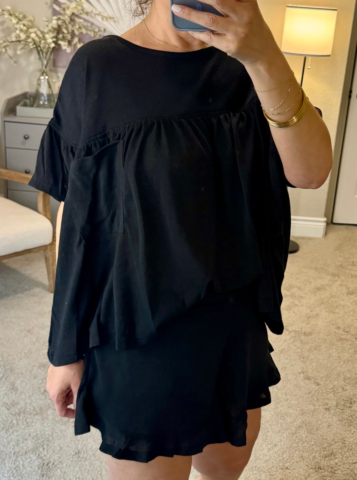 Sirena Slub Top and Flowy Shorts Set/FINAL SALE