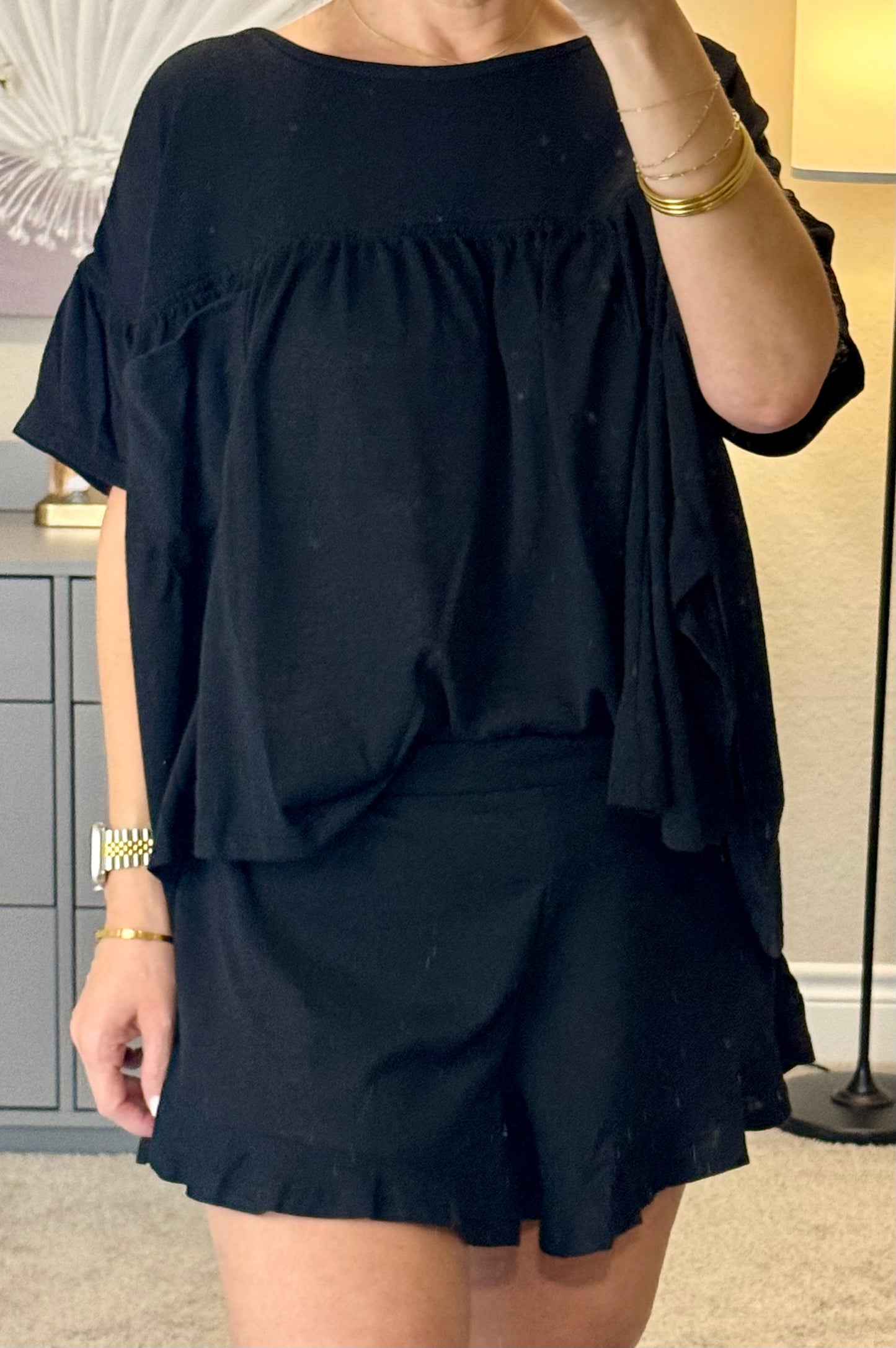 Sirena Slub Top and Flowy Shorts Set/FINAL SALE