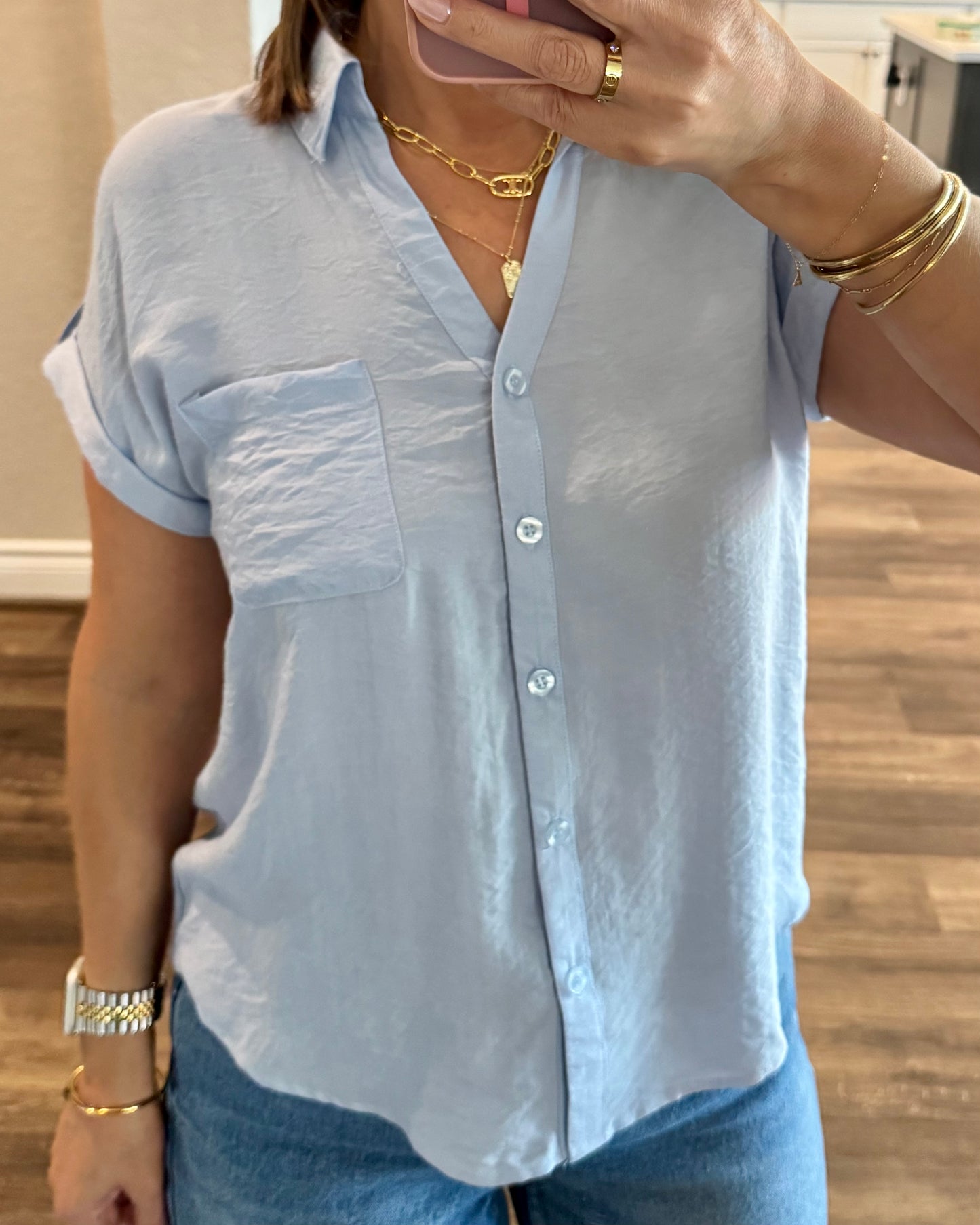 Beth Short Sleeve Button Down Shirt
