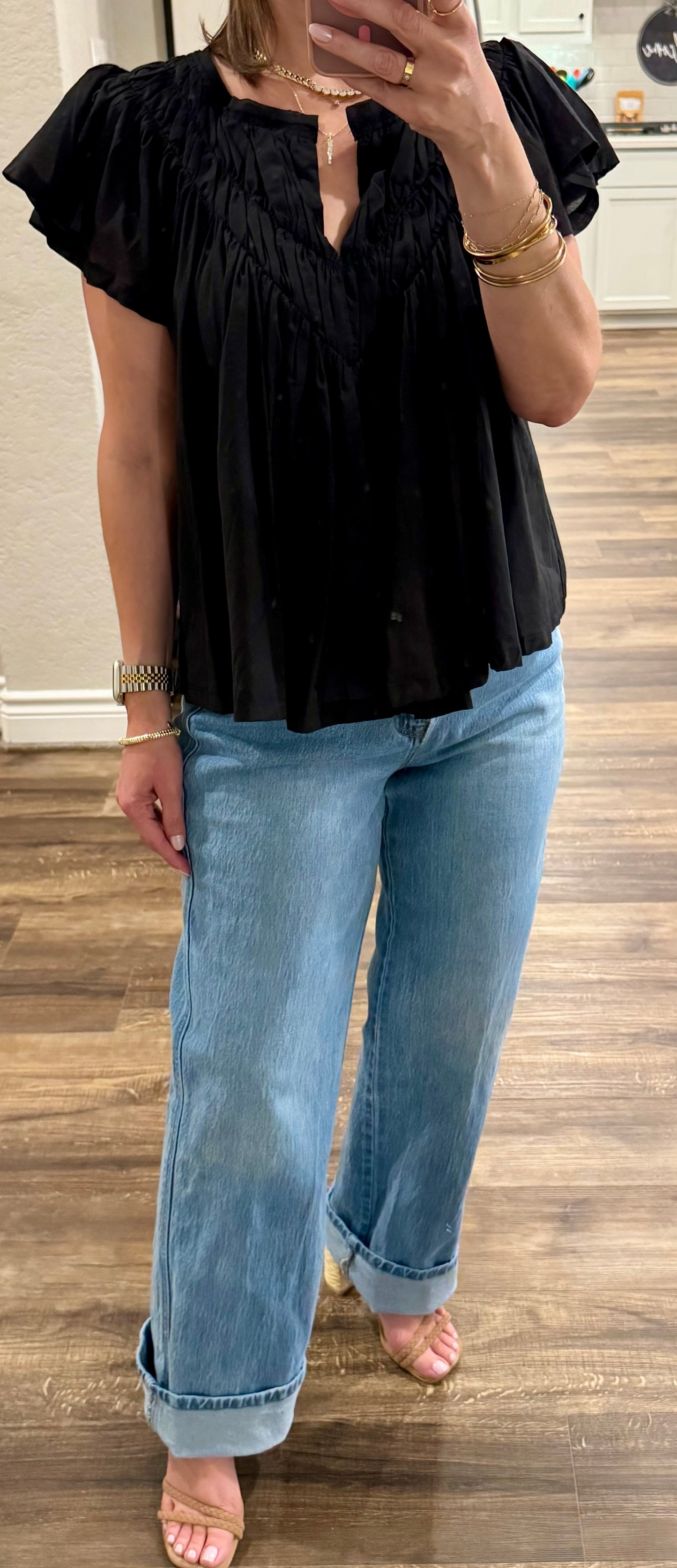 Elle Flutter Sleeve Blouse