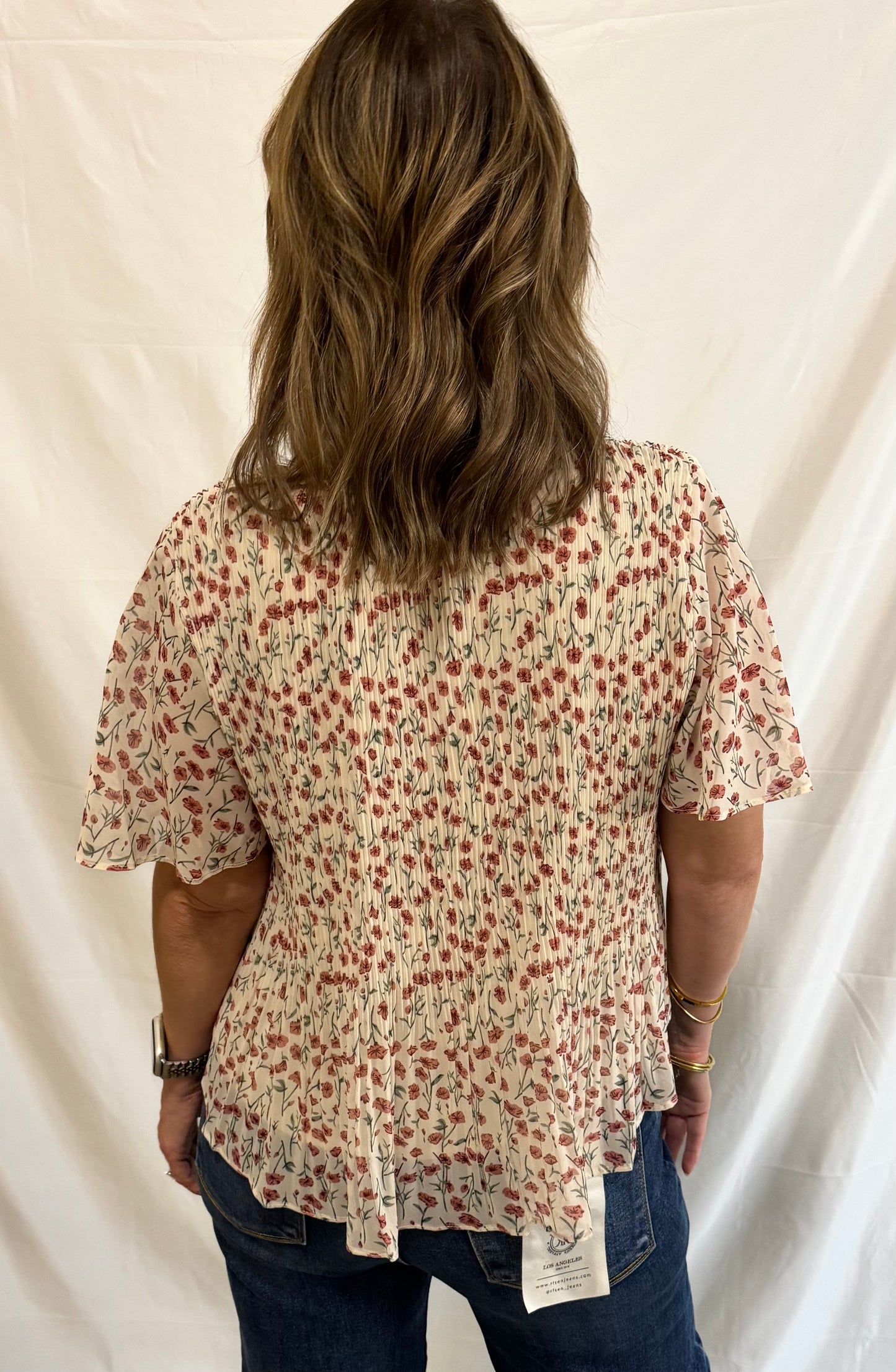 Rosie Floral Pleated Blouse