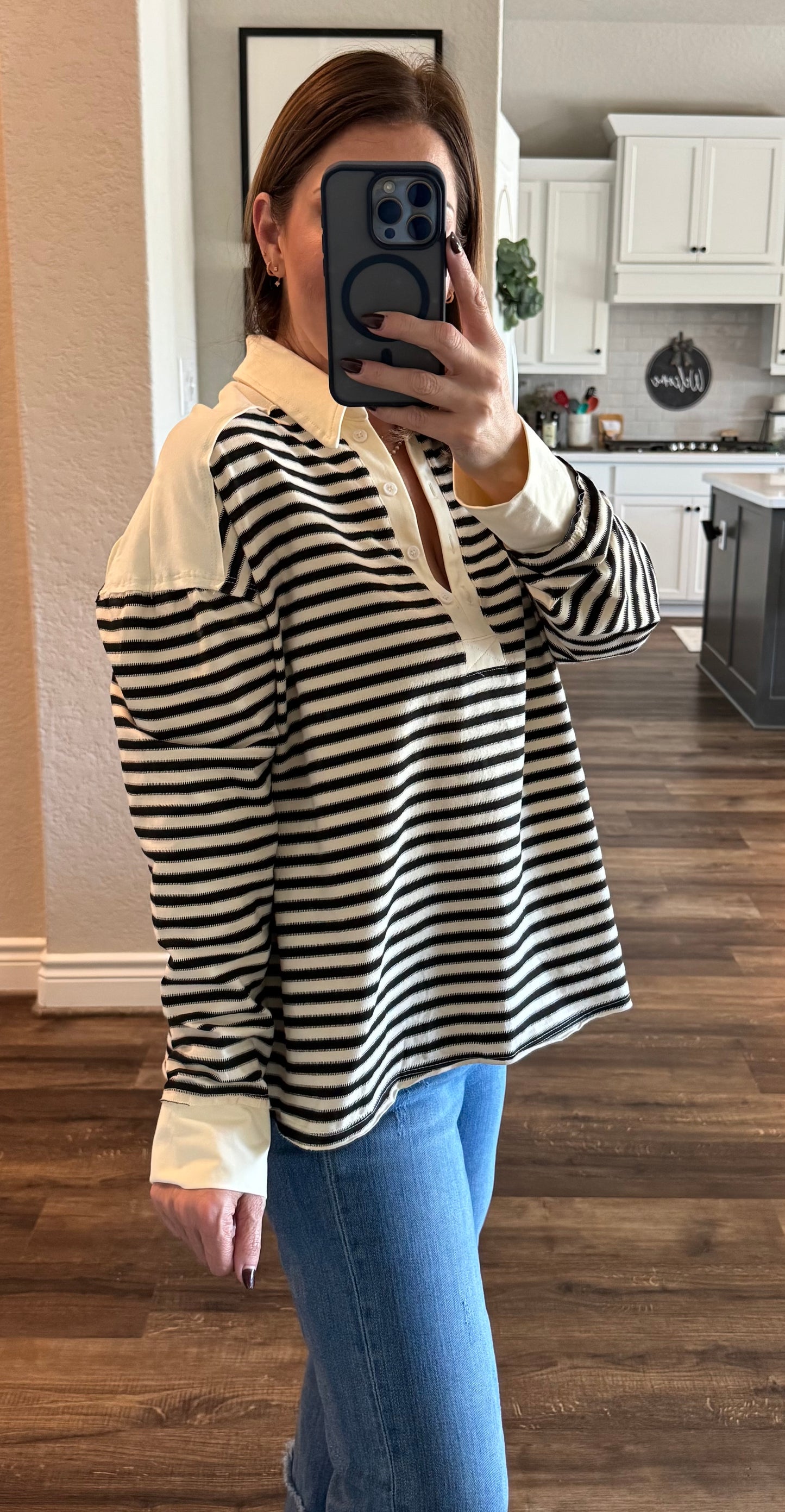 Uptown Collared Long Sleeve Top