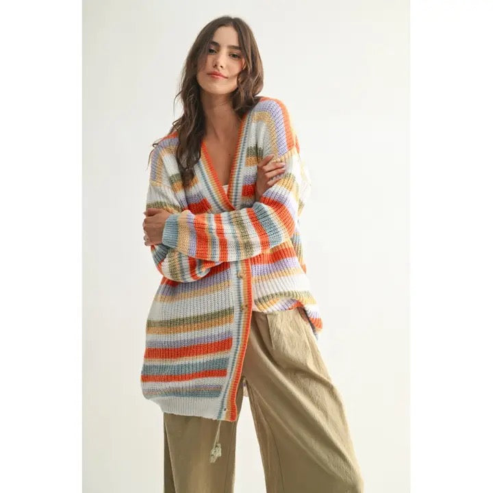 Waylon Striped Knit Cardigan
