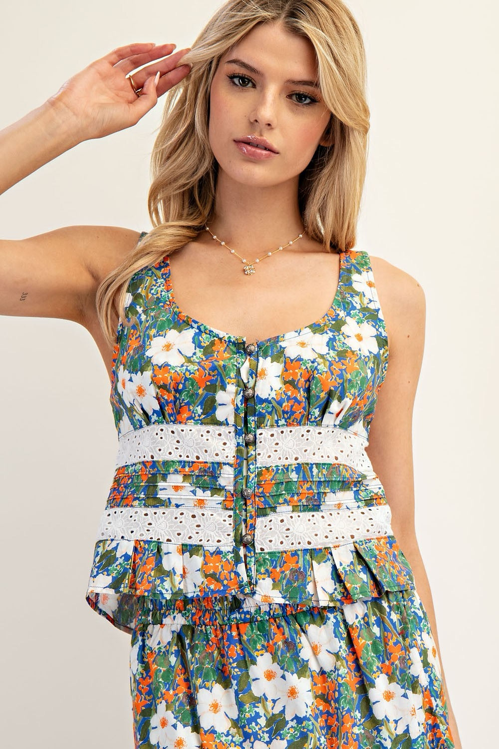 Laney Floral Sleeveless Top/FINAL SALE