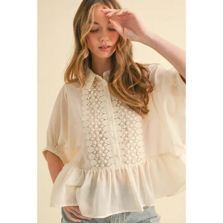 Mae Lace Trimmed Blouse