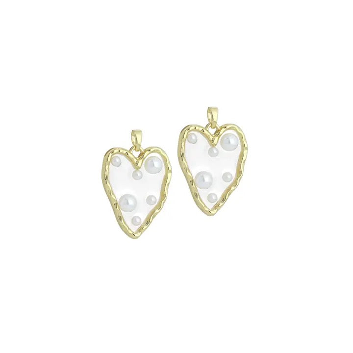 Hammered Edge Acrylic Heart Charm