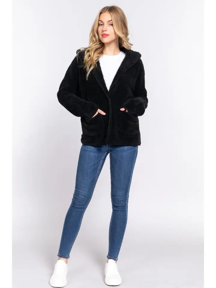 Teddy Hoodie Sherpa Jacket