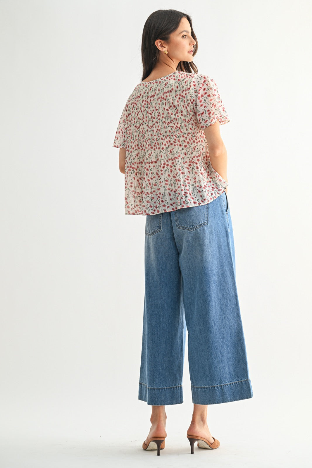 Rosie Floral Pleated Blouse