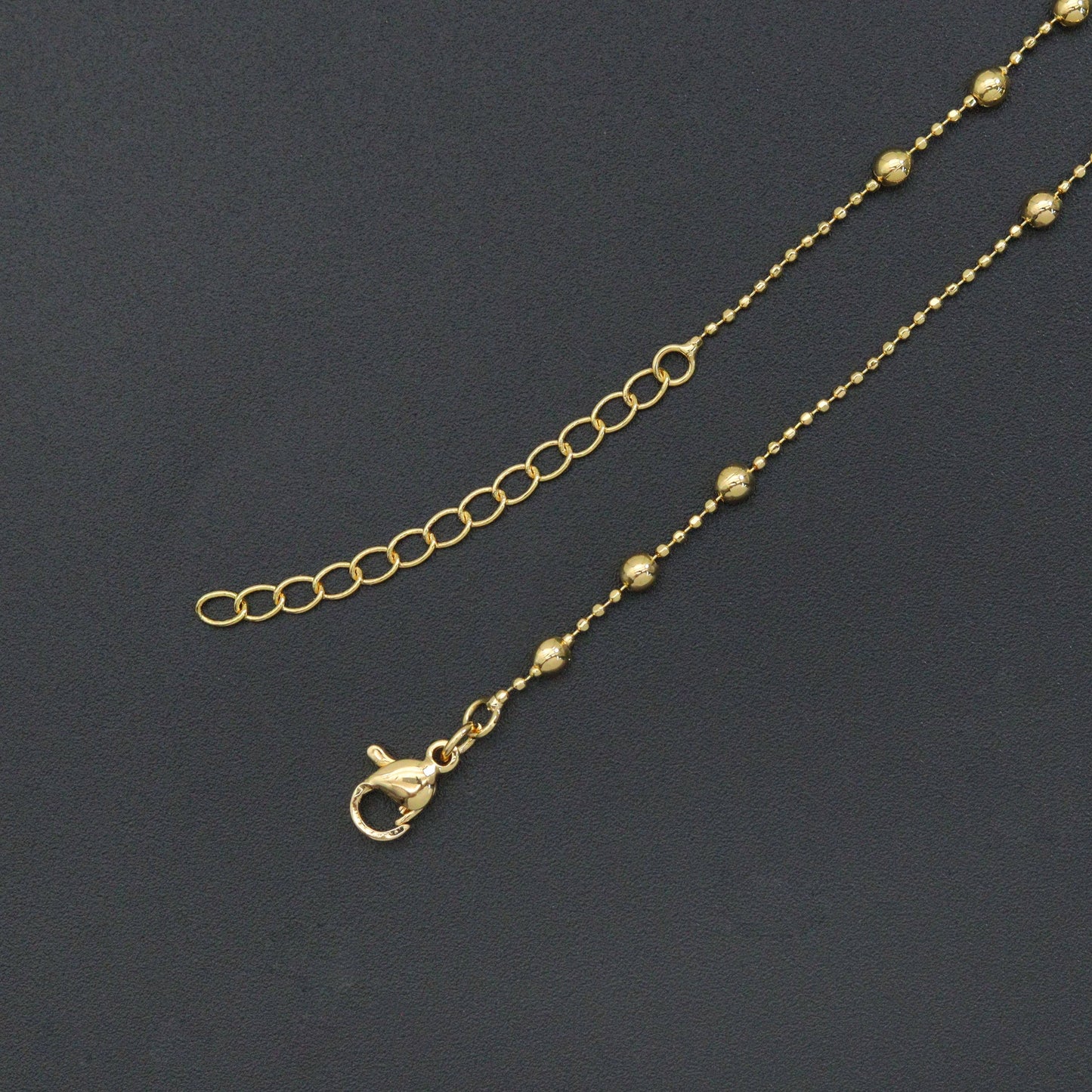 Dainty Gold ball Chain Adjustable Necklace