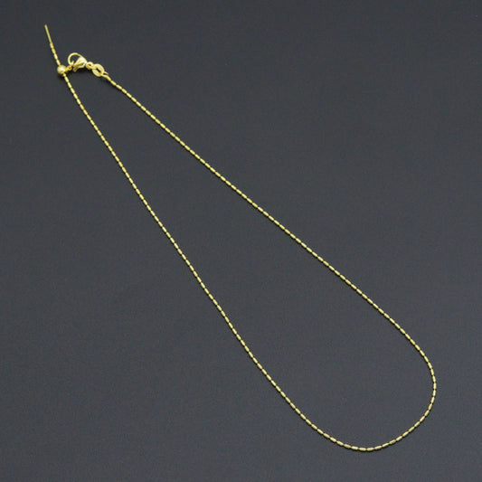 Gold Dainty Bar Link Chain Adjustable Necklace