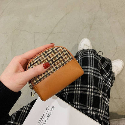 Houndstooth Zipper Purse