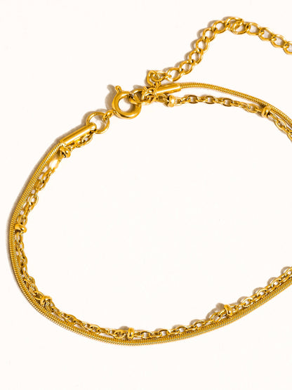 Alma Thin Double Chain Bracelet