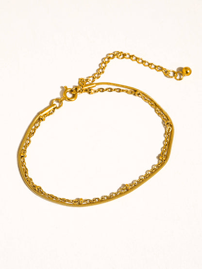 Alma Thin Double Chain Bracelet