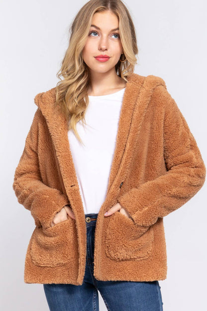 Teddy Hoodie Sherpa Jacket