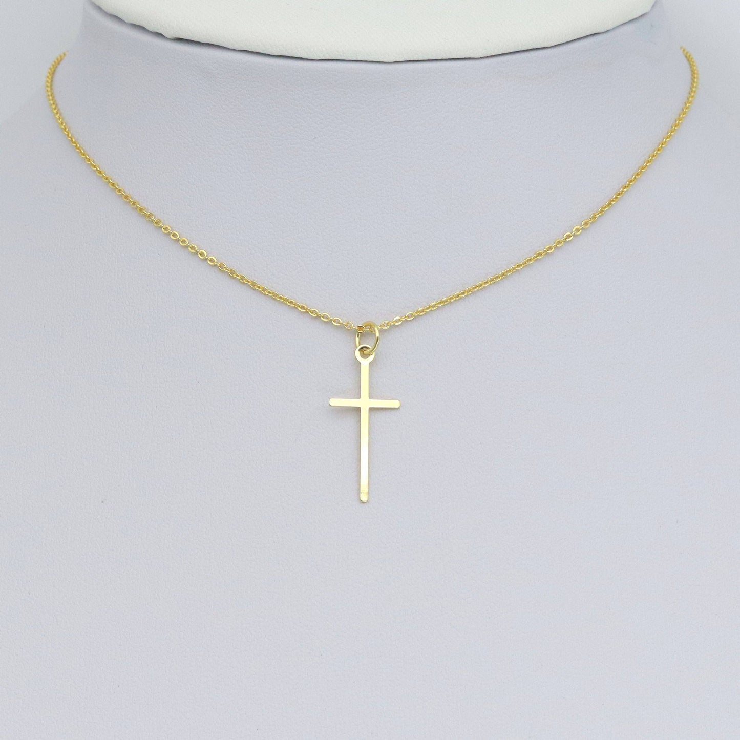 Thin Long Gold Cross Charm