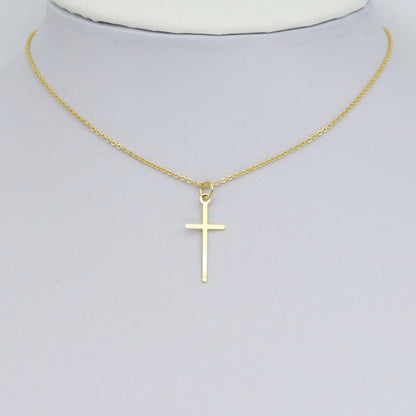 Thin Long Gold Cross Charm