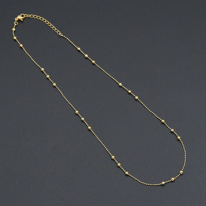 Dainty Gold ball Chain Adjustable Necklace