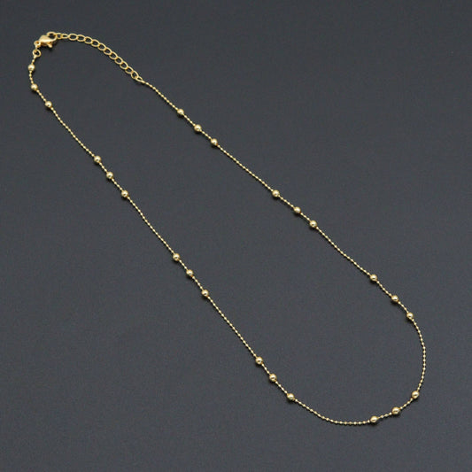 Dainty Gold ball Chain Adjustable Necklace