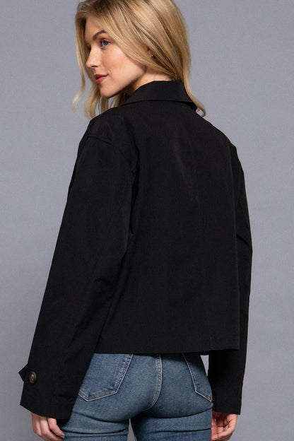 Rumi Double Breasted Short Trench Jacket