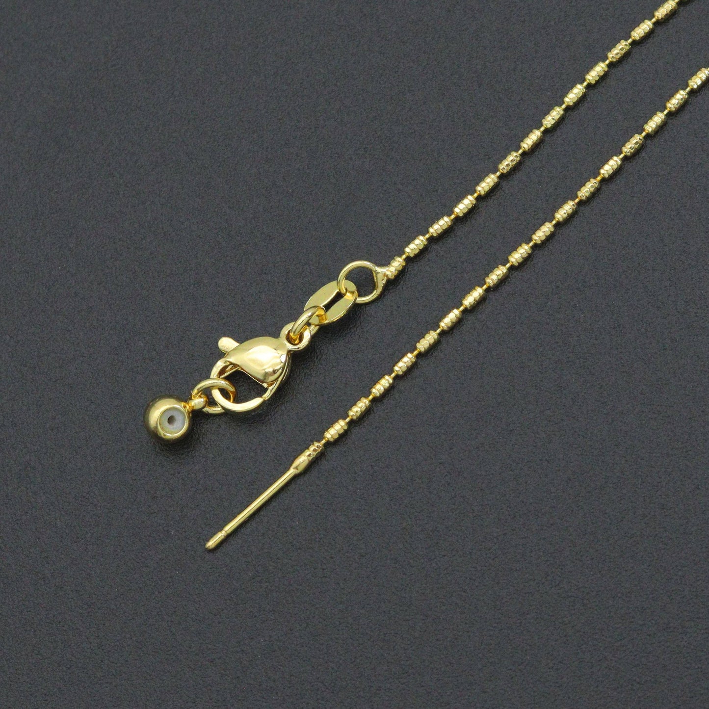 Gold Dainty Bar Link Chain Adjustable Necklace