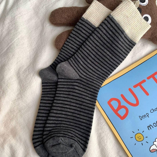 Striped Mid-Calf Socks