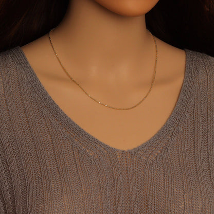 Gold Dainty Bar Link Chain Adjustable Necklace