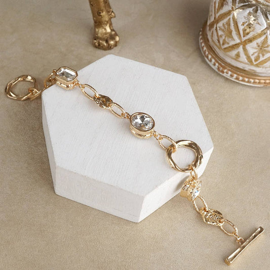 Brilliant Bond Statement Chain Bracelet with Reflective Crystals